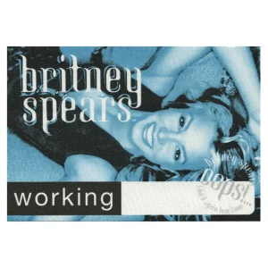 Britney Spears 2000 Oops!... I Did It Again Concert Tour Working Backstage Pass
