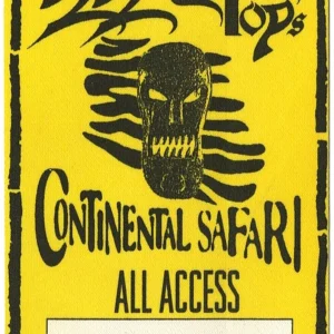 ZZ Top 1996 Continental Safari Concert Tour All Access Backstage Pass