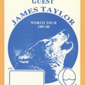 James Taylor 1987 That's Why I'm Here Concert Tour GUEST Backstage Pass
