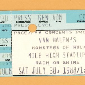 Van Halen @ Mile High Stadium Ticket Stub - 1988 OU812 Tour