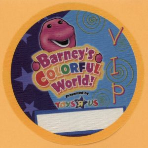Barney's Colorful World 2004 Concert Tour VIP Backstage Pass