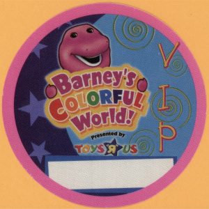 Barney's Colorful World 2004 Concert Tour VIP Backstage Pass