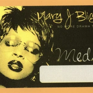Mary J. Blige 2002 No More Drama Concert Tour MEDIA Backstage Pass