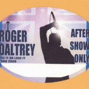 Roger Daltrey 2009 The Who Concert Tour After Show Backstage Pass