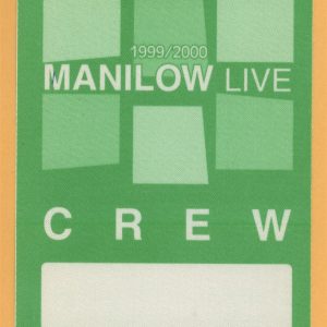Barry Manilow 1999 LIVE Concert Tour CREW Backstage Pass