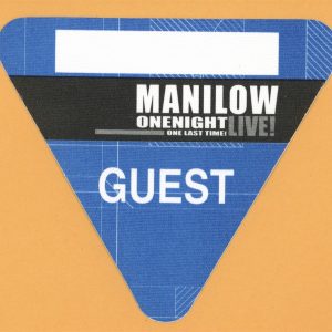 Barry Manilow 2004 One Night LIVE! Concert Tour GUEST Backstage Pass