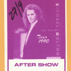 Michael Bolton 1990 Soul Provider Concert Tour AFTER SHOW Backstage Pass