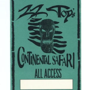 ZZ Top 1996 Continental Safari Concert Tour All Access Backstage Pass