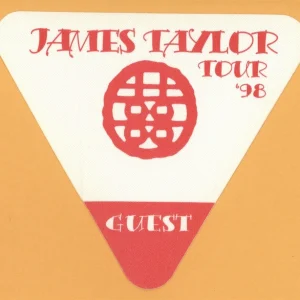 James Taylor 1998 Hourglass Concert Tour GUEST Backstage Pass