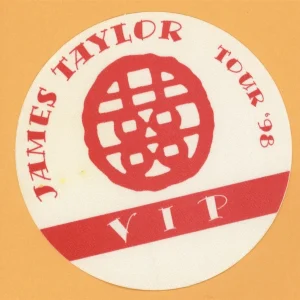 James Taylor 1998 Hourglass Concert Tour VIP Backstage Pass