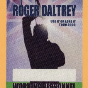 Roger Daltrey 2009 The Who Concert Tour Working Backstage Pass