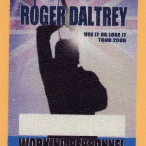 Roger Daltrey 2009 The Who Concert Tour Working Backstage Pass