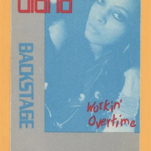 Diana Ross 1989 Workin' Overtime Concert Tour Backstage Pass