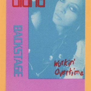 Diana Ross 1989 Workin' Overtime Concert Tour Backstage Pass