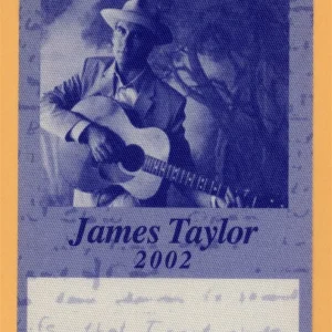 James Taylor 2002 October Road Concert Tour VIP Backstage Pass