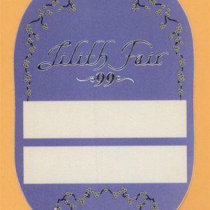 Sarah McLachlan 1999 Lilith Fair Concert Tour Backstage Pass