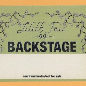 Sarah McLachlan 1999 Lilith Fair Concert Tour Backstage Pass