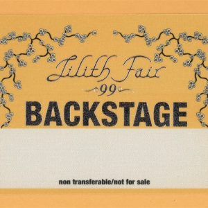 Sarah McLachlan 1999 Lilith Fair Concert Tour Backstage Pass