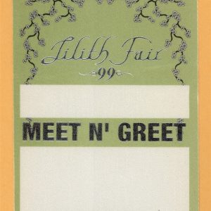 Sarah McLachlan 1999 Lilith Fair Concert Tour MEET N GREET Backstage Pass