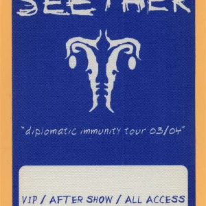 Seether 2003 Diplomatic Immunity Concert Tour Backstage Pass