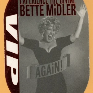 Bette Midler 1993 Experience the Divine Again! Tour VIP Backstage Pass
