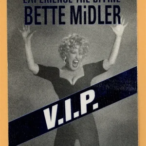 Bette Midler 1993 Experience the Divine Tour VIP Backstage Pass