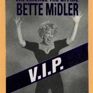 Bette Midler 1993 Experience the Divine Tour VIP Backstage Pass