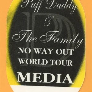 Puff Daddy & Family Vintage Satin Backstage Pass - 1998 No Way Out Tour MEDIA