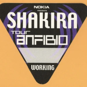 Shakira 1998 Dónde Están los Ladrones? Concert Tour WORKING Backstage Pass