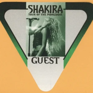 Shakira 2001 Tour of The Mongoose Concert GUEST Backstage Pass