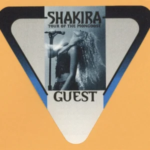 Shakira 2001 Tour of The Mongoose Concert GUEST Backstage Pass