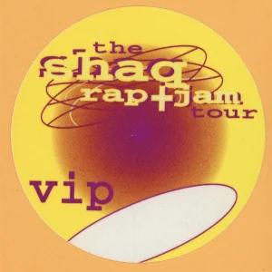 Shaquille O'neal 1997 Rap + Jam Tour VIP Backstage Pass