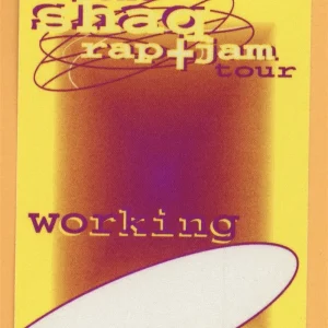Shaquille O'neal 1997 Rap + Jam Tour Working Backstage Pass