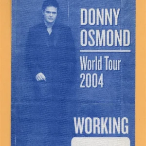 Donny Osmond 2004 Somewhere in Time Concert Tour WORKING Backstage Pass