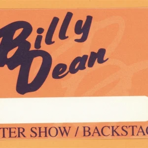 Billy Dean Concert Tour AFTER SHOW Backstage Pass