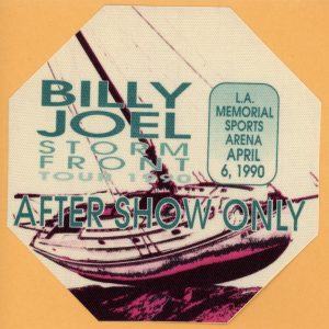 Billy Joel 1990 Storm Front Concert Tour After Show Backstage Pass