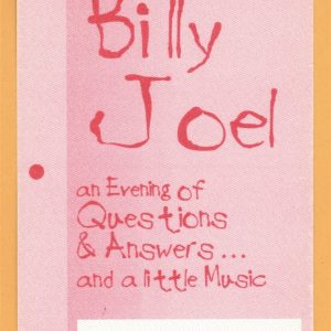 Billy Joel 1995 An Evening of Questions Concert Tour AA Backstage Pass