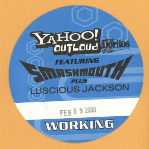 Smash Mouth 2000 Concert Tour WORKING Backstage Pass