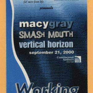 Smash Mouth 2000 w/ Vertical Horizon Concert Tour WORKING Backstage Pass