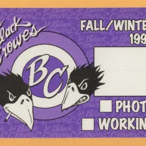 Black Crowes 1998 Fall/Winter Concert Tour Working Backstage Pass