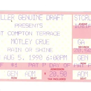 Motley Crue Ticket August 5th - 1990 Dr. Feelgood Tour