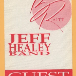Bonnie Raitt 1989 Jeff Healey Band Concert Tour GUEST Backstage Pass