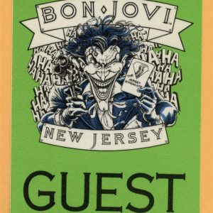 Bon Jovi 1988 New Jersey Concert Tour Guest Backstage Pass