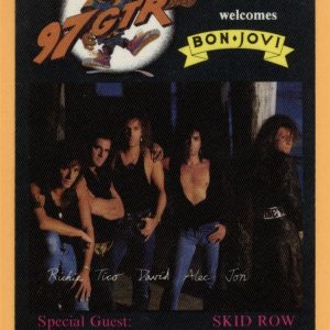 Bon Jovi 1989 New Jersey Concert Tour w/ Skid Row Radio Promo Backstage Pass