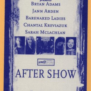 Bryan Adams 2002 Barenaked Ladies Concert Tour After Show Backstage Pass