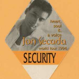 Jon Secada 1994 Concert Tour SECURITY Backstage Pass
