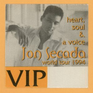 Jon Secada 1994 Heart, Soul & Voice Concert Tour VIP Backstage Pass