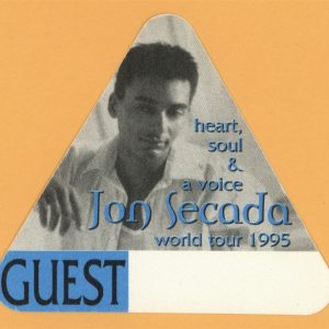 Jon Secada 1995 Heart, Soul & Voice Concert Tour GUEST Backstage Pass