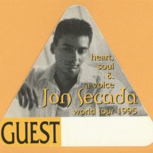 Jon Secada 1995 Heart, Soul & Voice Concert Tour GUEST Backstage Pass