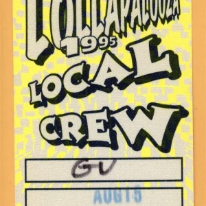 Sonic Youth 1995 w/ Hole & Beck Lollapalooza Concert Tour LOCAL Backstage Pass